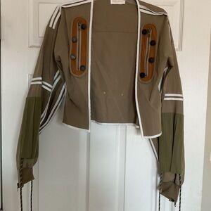 Stylish Tan and Green Women's Jacket